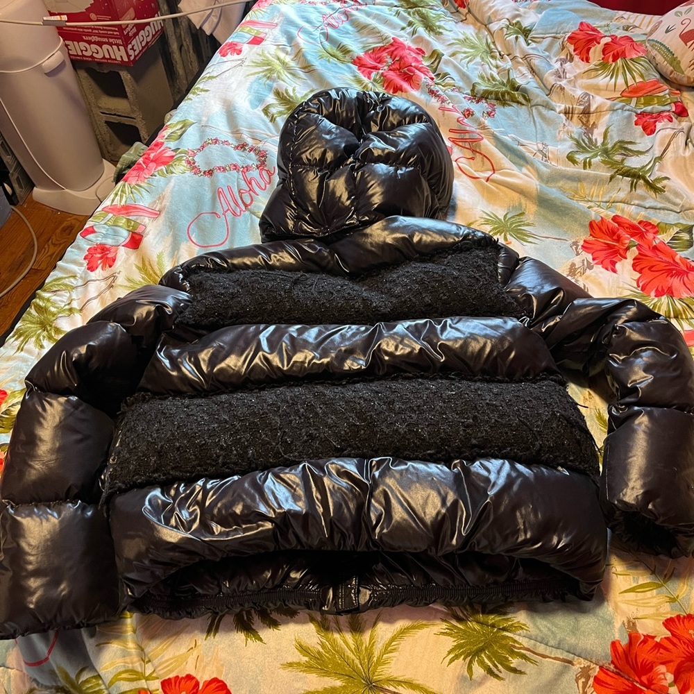 Black moncler coat for sale